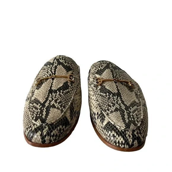❌SOLD ❌Sam Edelman Leather Snakeskin Flat Mules Women's size 9 - Picture 2 of 9